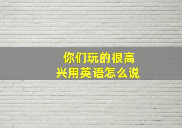 你们玩的很高兴用英语怎么说