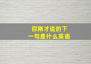 你刚才说的下一句是什么英语