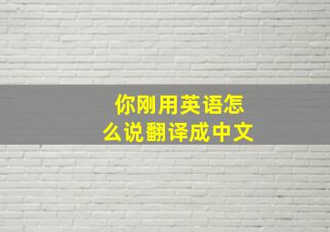 你刚用英语怎么说翻译成中文