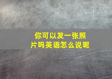 你可以发一张照片吗英语怎么说呢