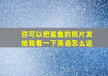 你可以把鲨鱼的照片发给我看一下英语怎么说