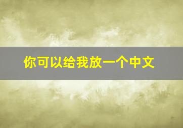 你可以给我放一个中文