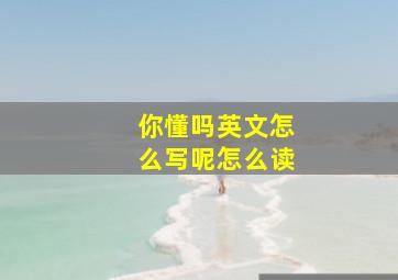 你懂吗英文怎么写呢怎么读