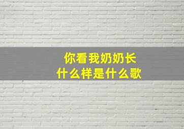 你看我奶奶长什么样是什么歌