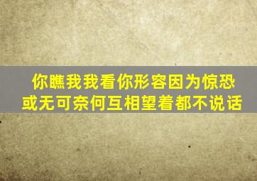 你瞧我我看你形容因为惊恐或无可奈何互相望着都不说话