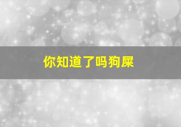 你知道了吗狗屎