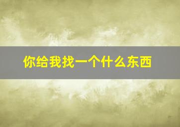 你给我找一个什么东西