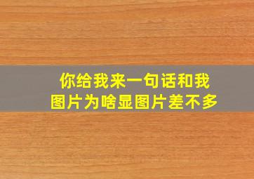 你给我来一句话和我图片为啥显图片差不多