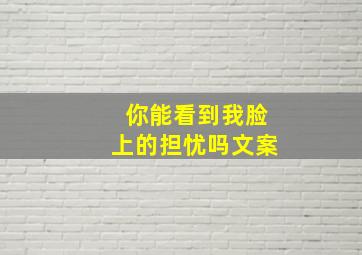 你能看到我脸上的担忧吗文案