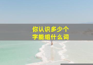 你认识多少个字能组什么词