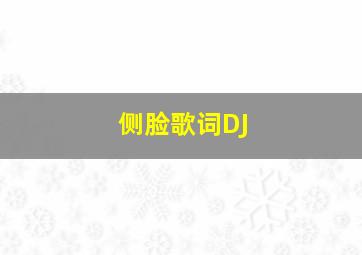 侧脸歌词DJ