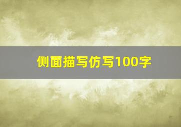 侧面描写仿写100字