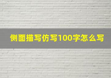 侧面描写仿写100字怎么写