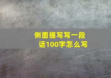 侧面描写写一段话100字怎么写