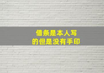 借条是本人写的但是没有手印