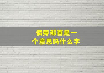 偏旁部首是一个意思吗什么字