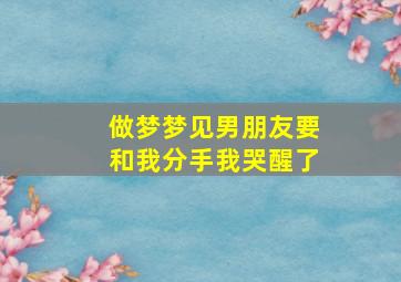 做梦梦见男朋友要和我分手我哭醒了