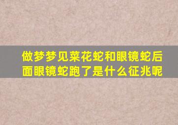 做梦梦见菜花蛇和眼镜蛇后面眼镜蛇跑了是什么征兆呢