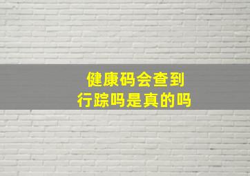 健康码会查到行踪吗是真的吗