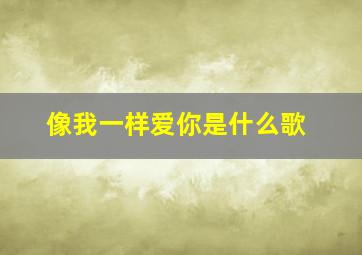 像我一样爱你是什么歌