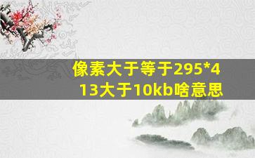 像素大于等于295*413大于10kb啥意思