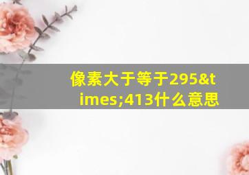 像素大于等于295×413什么意思