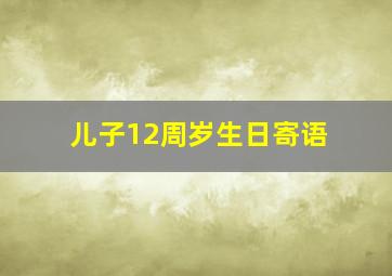 儿子12周岁生日寄语