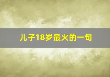 儿子18岁最火的一句