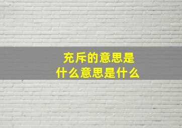 充斥的意思是什么意思是什么