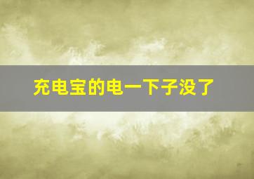 充电宝的电一下子没了