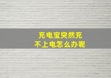 充电宝突然充不上电怎么办呢