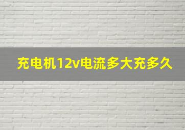 充电机12v电流多大充多久