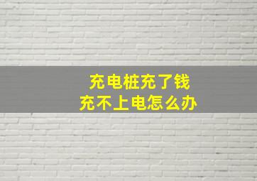 充电桩充了钱充不上电怎么办