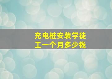 充电桩安装学徒工一个月多少钱