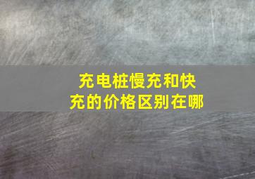 充电桩慢充和快充的价格区别在哪