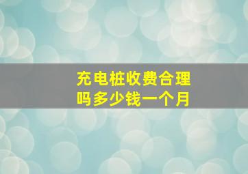 充电桩收费合理吗多少钱一个月