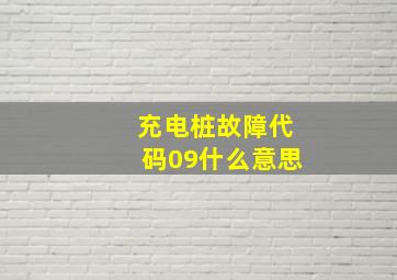 充电桩故障代码09什么意思