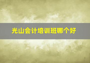 光山会计培训班哪个好