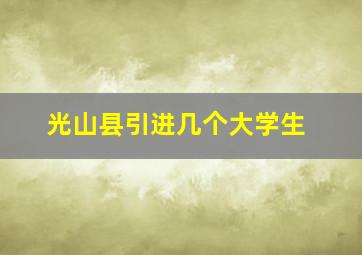 光山县引进几个大学生