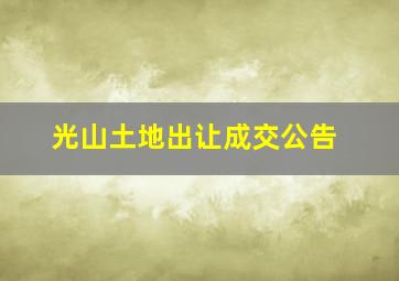 光山土地出让成交公告