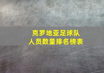 克罗地亚足球队人员数量排名榜表