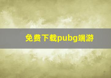 免费下载pubg端游