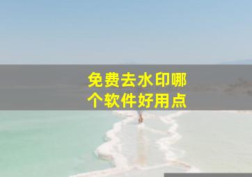 免费去水印哪个软件好用点