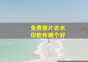 免费图片去水印软件哪个好