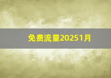 免费流量20251月