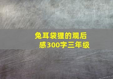 兔耳袋狸的观后感300字三年级