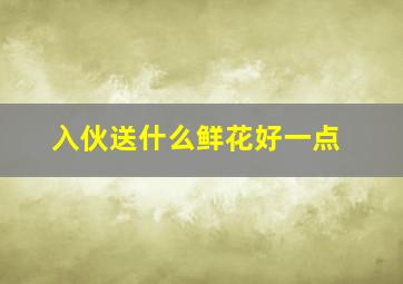 入伙送什么鲜花好一点