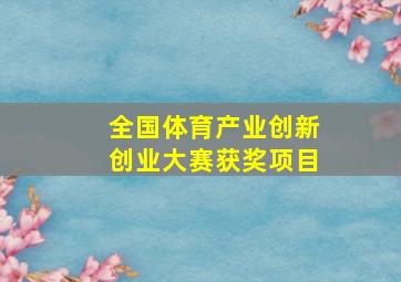 全国体育产业创新创业大赛获奖项目