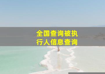 全国查询被执行人信息查询