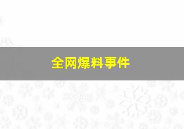 全网爆料事件